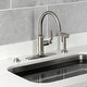 preview thumbnail 18 of 45, Kingston Brass Whitaker Single-Handle Deck Mount Kitchen Faucet with Brass Sprayer