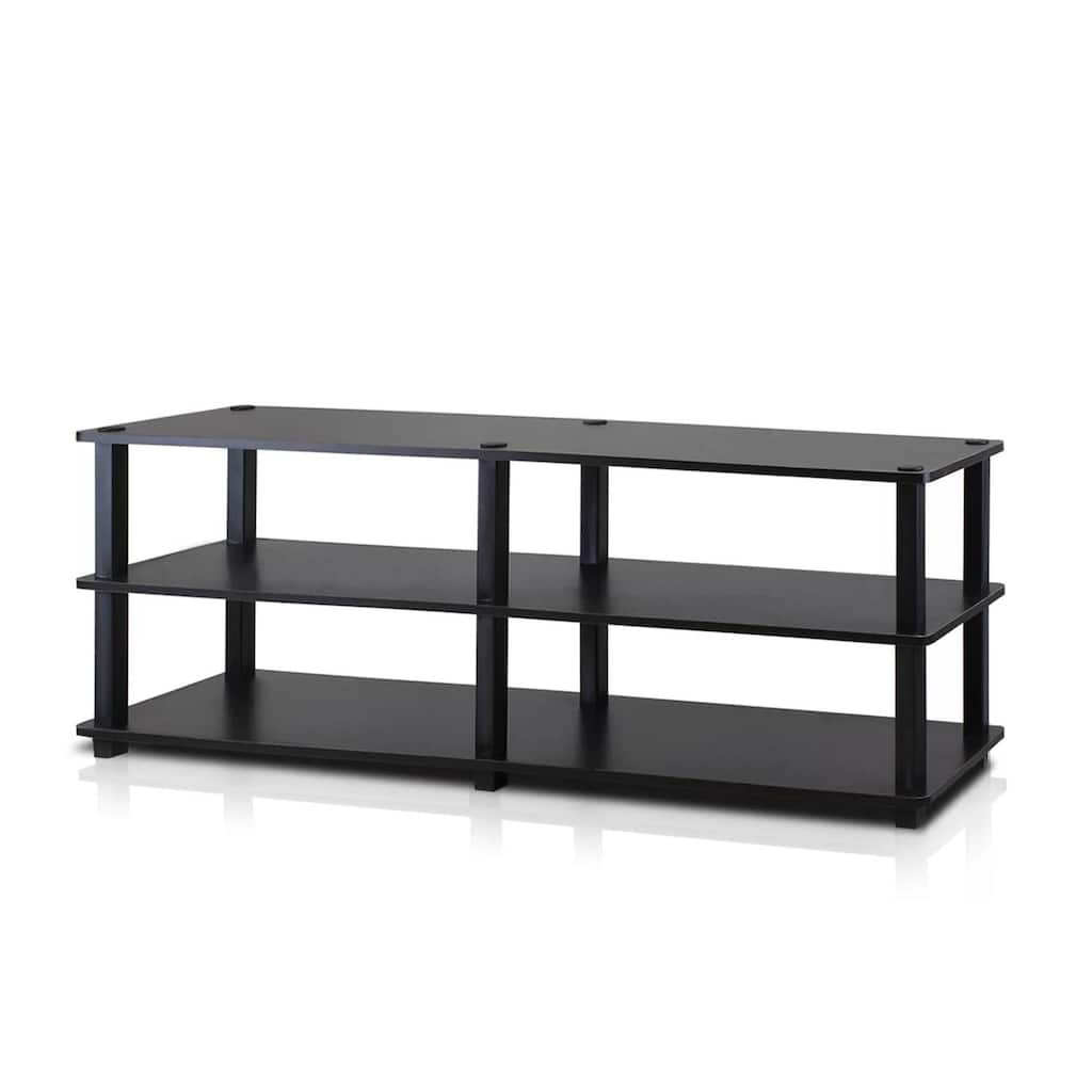 Espresso Black Composite Wood Shoe Rack with 3 Shelves and 18 Pairs Capacity - 15.4'' H x 47.2'' W x 11.6'' D