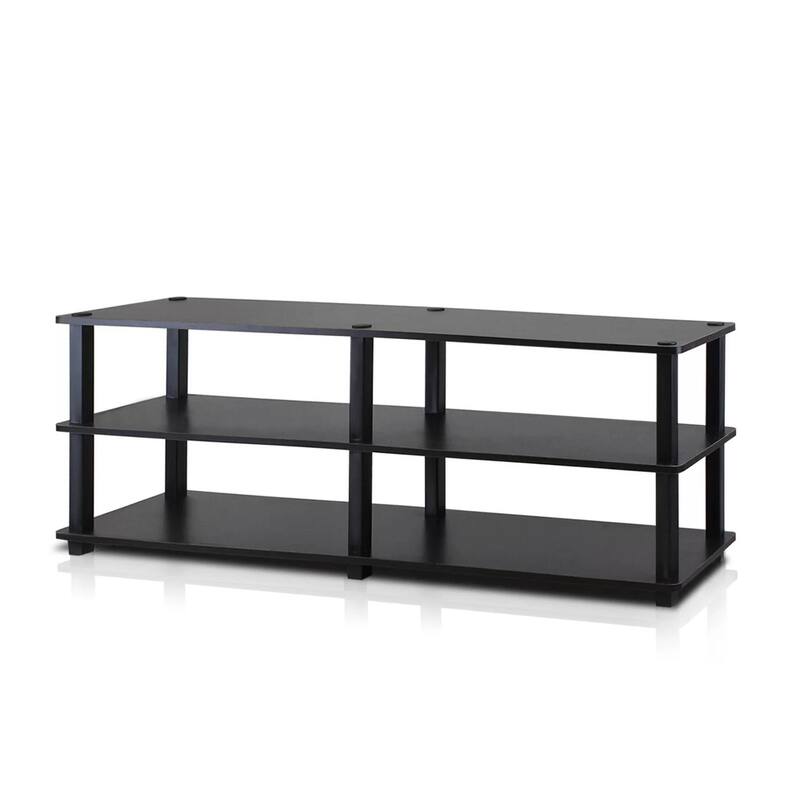 Espresso Black Composite Wood Shoe Rack with 3 Shelves and 18 Pairs Capacity - 15.4'' H x 47.2'' W x 11.6'' D