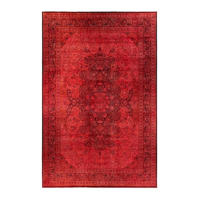 Overdyed, One-of-a-Kind Hand-Knotted Area Rug - Pink - 11' 10" x 18' 4"