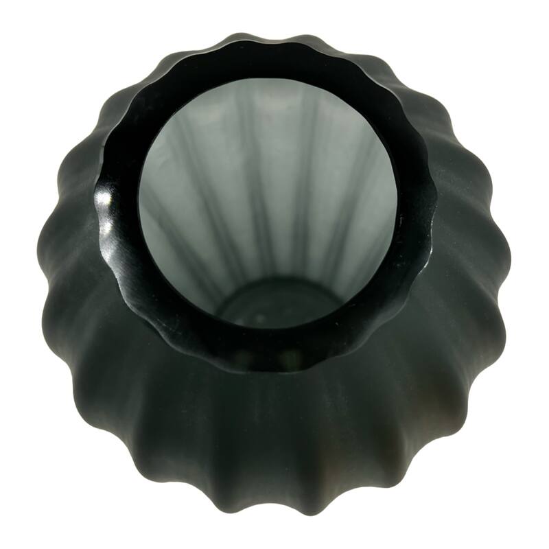 12" High Premium Contemporary Glass Vase in Grayish Blue