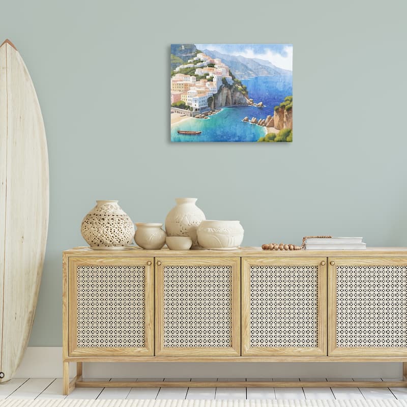 Stupell Vibrant Coastal Seascape Canvas Wall Art Design By Kim Allen