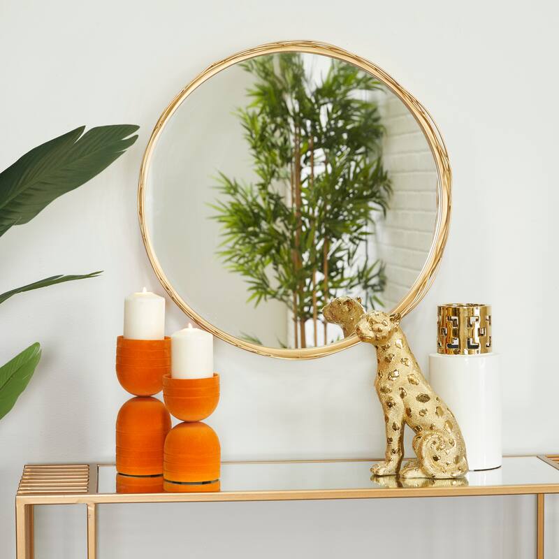 Metal Wall Mirror - Gold - CosmoLiving by Cosmopolitan - 3"W x 24"L x 24"H