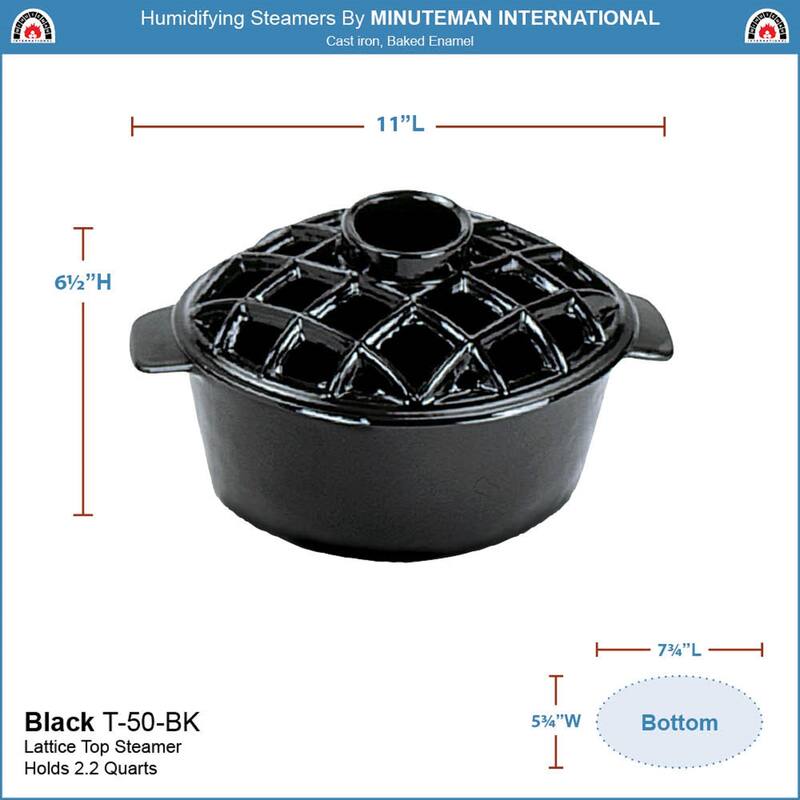 Minuteman International Traditional Lattice Top Steamer, 6.5 Inch Tall, Black