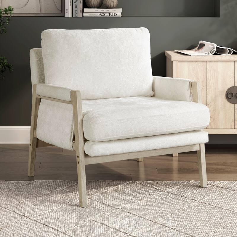 Willia 31.5" Chenille Accent Chair - Light Brownish-Gray Finish Frame