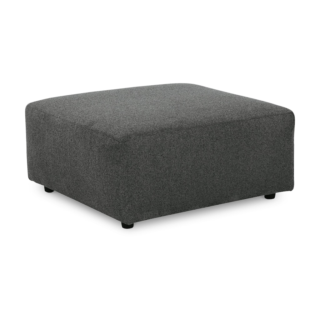 Felo Square Accent Ottoman, 39 Inch, Dark Gray Polyester Cushioned