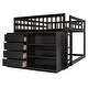 preview thumbnail 11 of 48, Solid Full over Full Bunk Bed Kids Bed with Drawers and Shelves