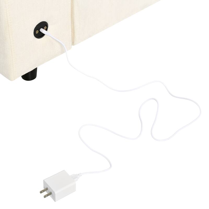 4-Seater Sectional Sofa with USB, Bluetooth, & Wireless Charging