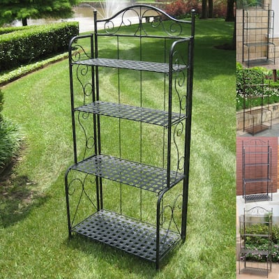 Mandalay 4-tier Iron Folding Bakers Rack