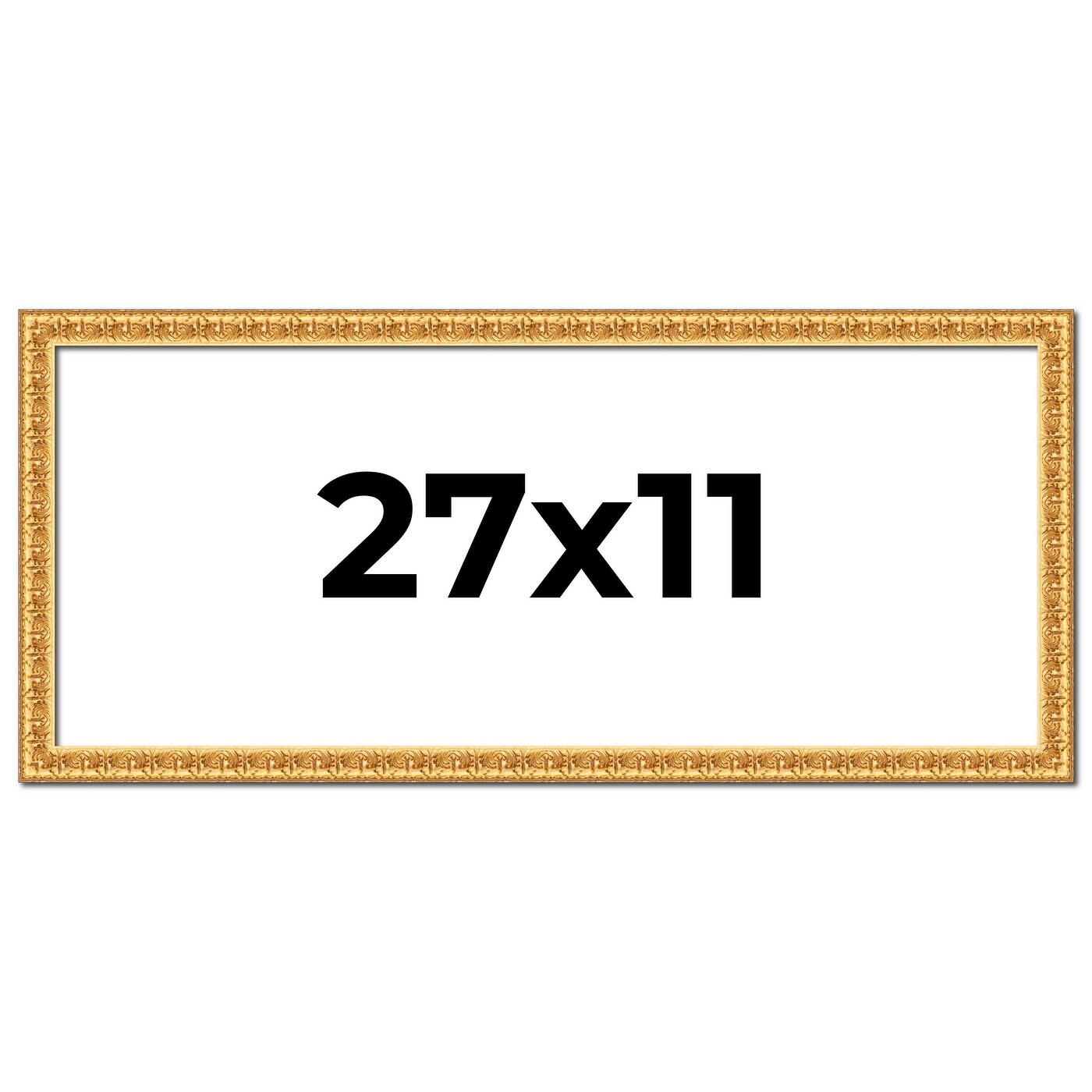 27x11 Frame Gold Real Wood Picture Frame Width 1 inches | Interior