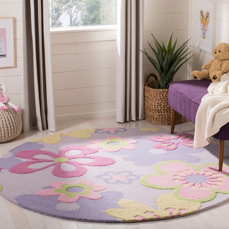 SAFAVIEH Handmade Kids Vaimi Wool Rug - 6' x 6' Round - Multi