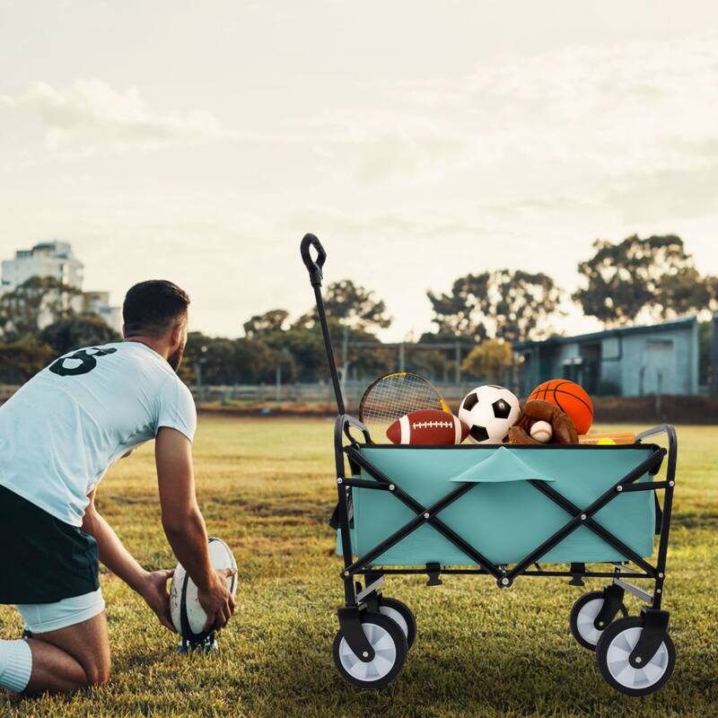 Heavy-Duty Collapsible Wagon with 3-Piece Multi-Use Bag Set - Utility Cart with Liner Covers