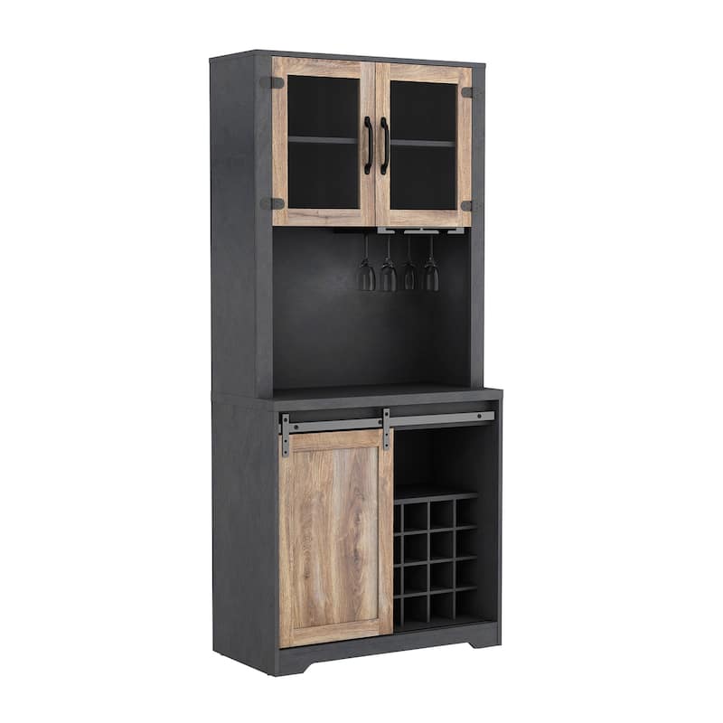 Barn Door Bar Cabinet For Living Room