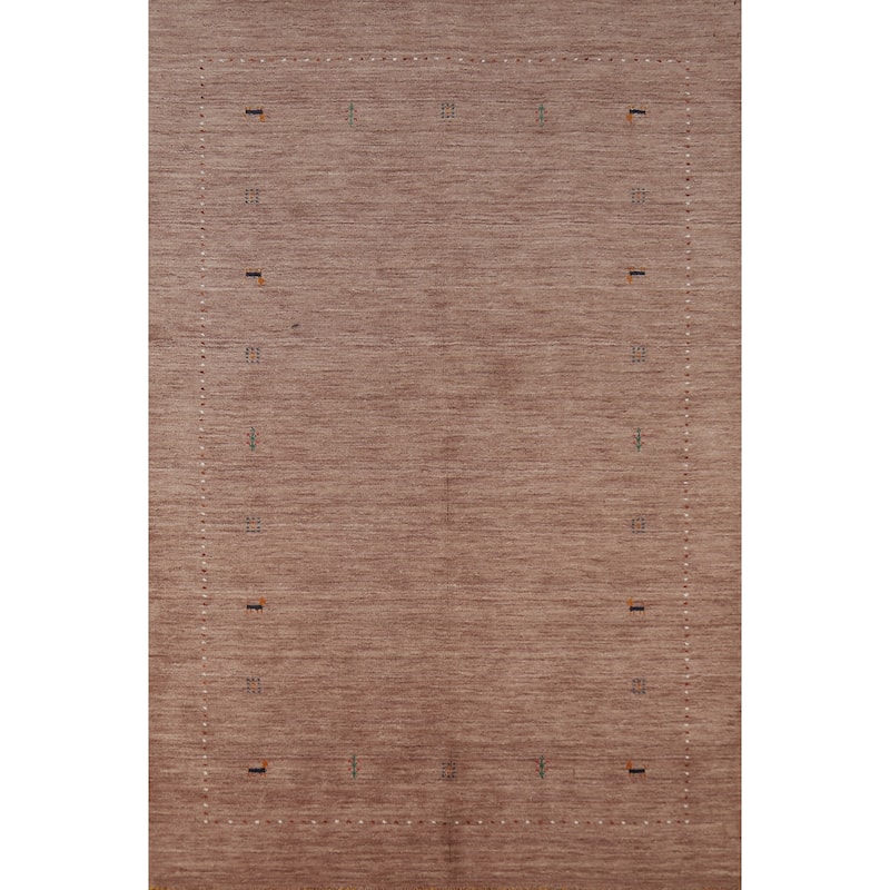 Hand Knotted Oriental 100% Wool Carpet Tribal Tribal Brown Gabbeh Area Rug - 7' 10'' X 5' 0''