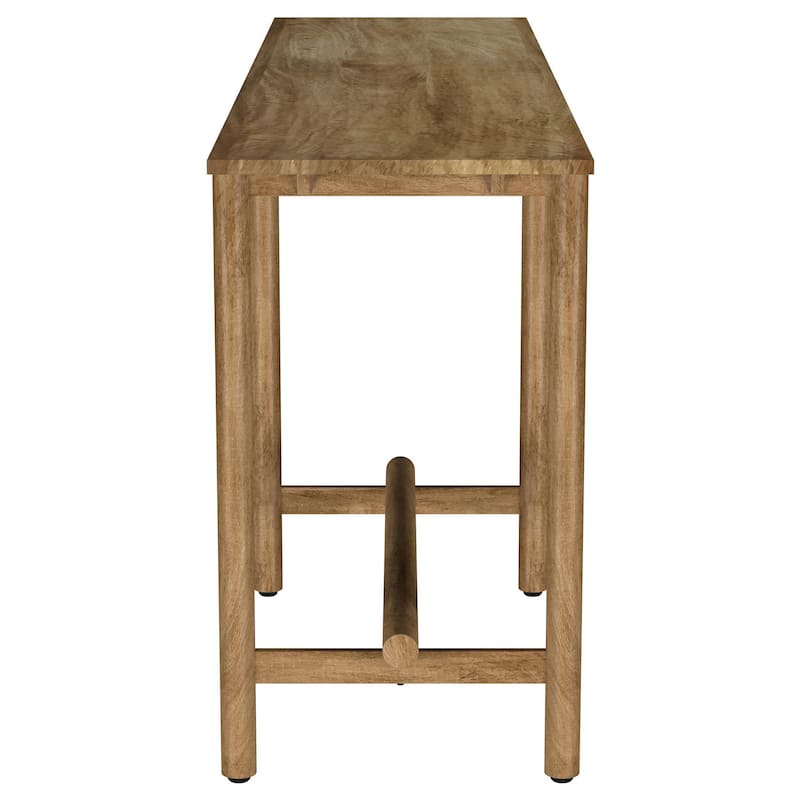Arius Sofa Console Table, 57 Inch Slim Rectangular Brown Mango Wood