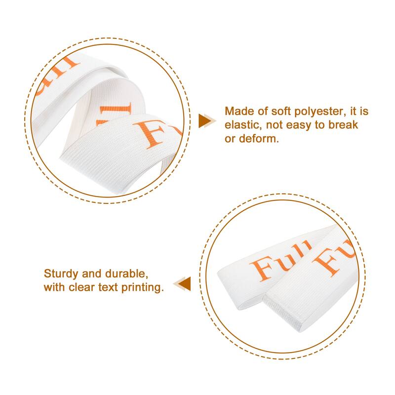 Bed Sheet Organizer Bands 325x38mm Storage Bands, White/Orange, FULL - White/Orange