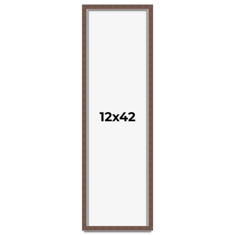 12x42 Shadow Box Frame Brown | 1.125 inches Deep Real Wood Rustic