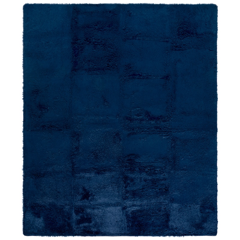 SAFAVIEH Rainbow Remzija Shag Rug - 8' x 10' - Navy