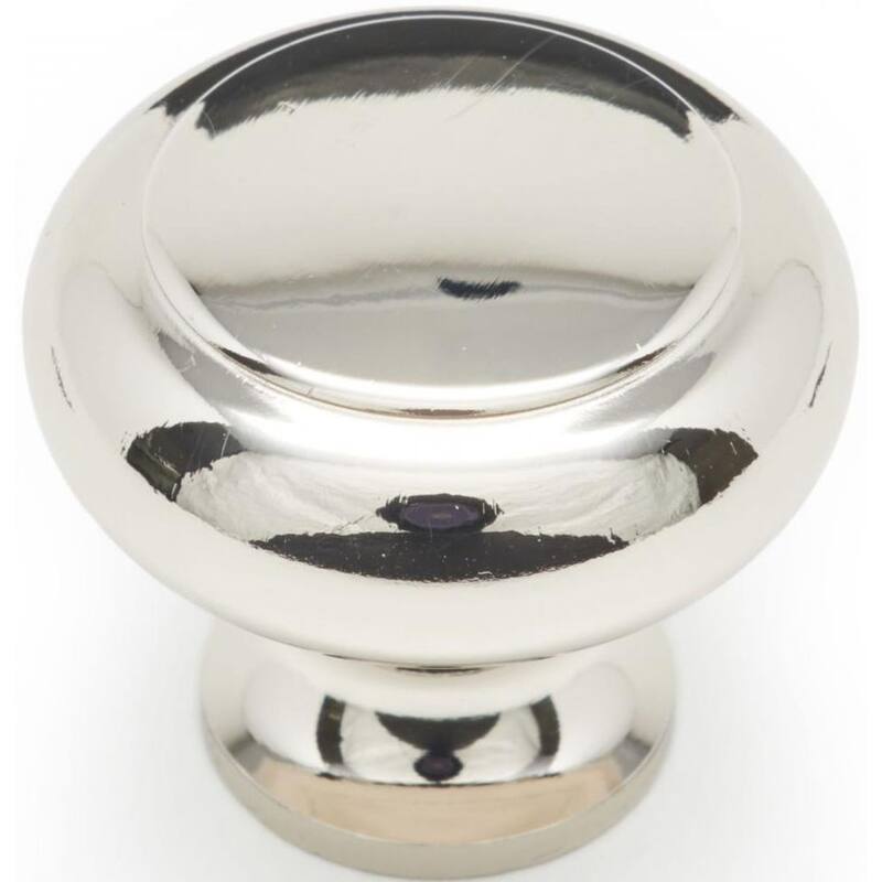 RK International CK 91 Plain 1-1/4" Solid Metal Mushroom Cabinet / - Polished Nickel