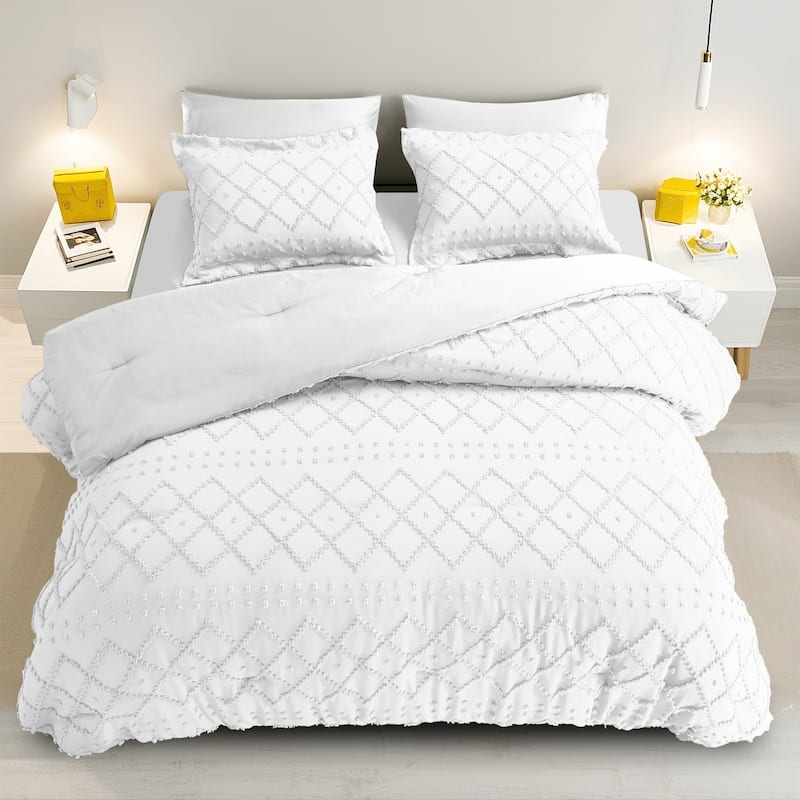 Set of 5/7 Pieces Brushed Comforter Set, Bed-in-a-Bag