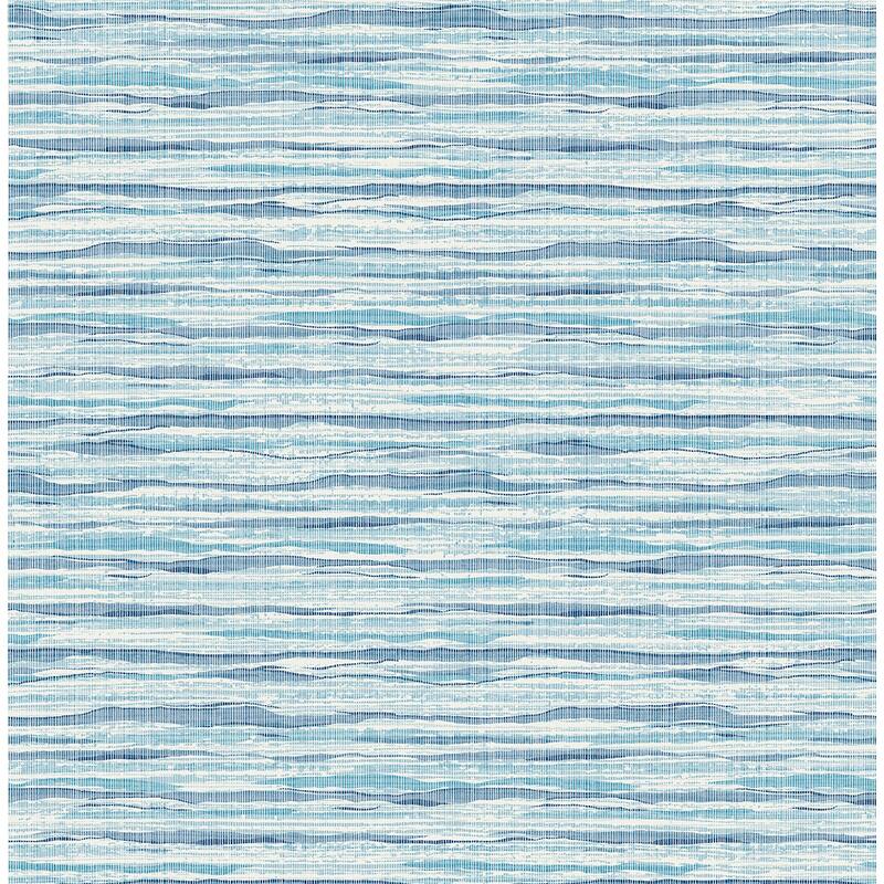 Seabrook Designs Sky Wave Stringcloth Unpasted Wallpaper - 20.5 in. W x 33 ft. L - Summer Surf