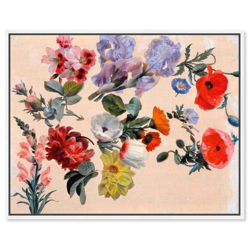 Summer Flowers Canvas by Art Remedy - White - 45" x 36"