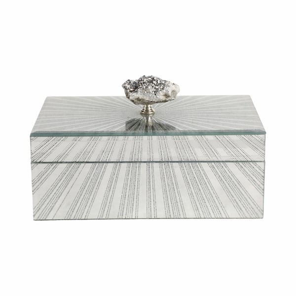 slide 2 of 46, Glass Decorative Storage Jewelry Box with Lid