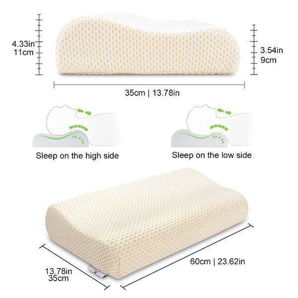Wave Side-Support Memory Foam Wedge Pillow by Avana Comfort