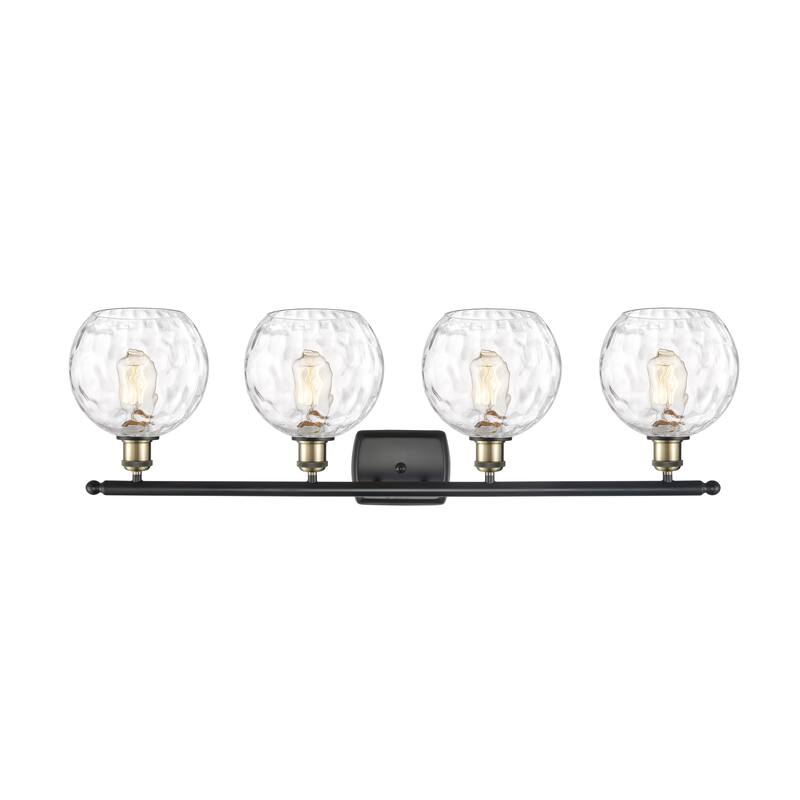 Innovations Lighting Athens Water Glass - 4 Light 36" Bath Vanity Light - 8"Shade