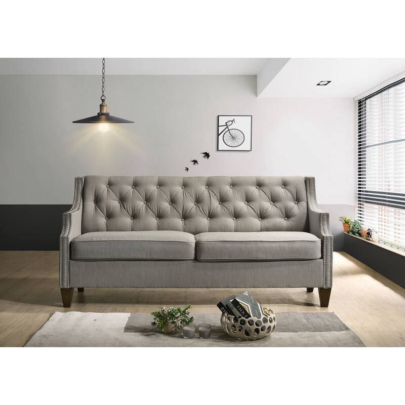 Classic 2 Pc Living Room Sofa Set, Luxurious Tufted Upholstered Couch Set