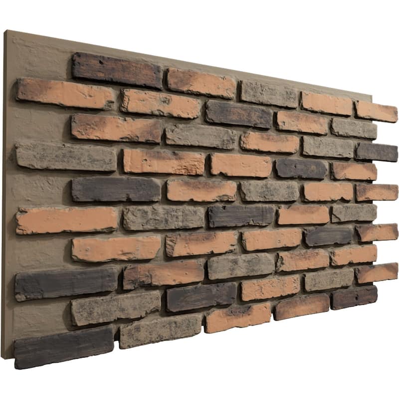 EverStone Aged Brick Faux Brick Panel, 46 7/8"W x 27"H x 1 1/4"D