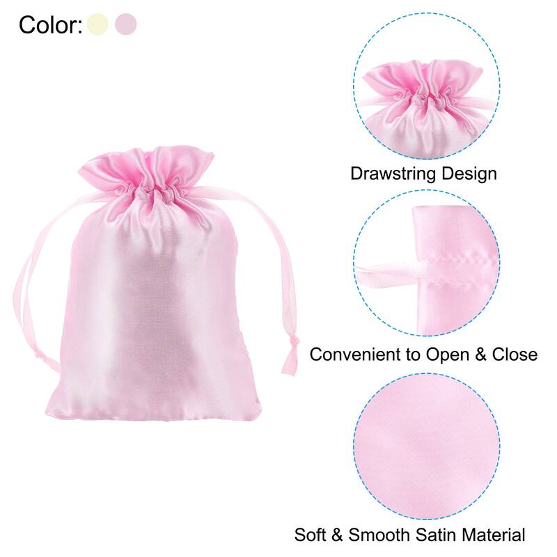 50Pcs 3"x4" Satin Bags Wedding Favor Bags Drawstring Mini Gift Bags