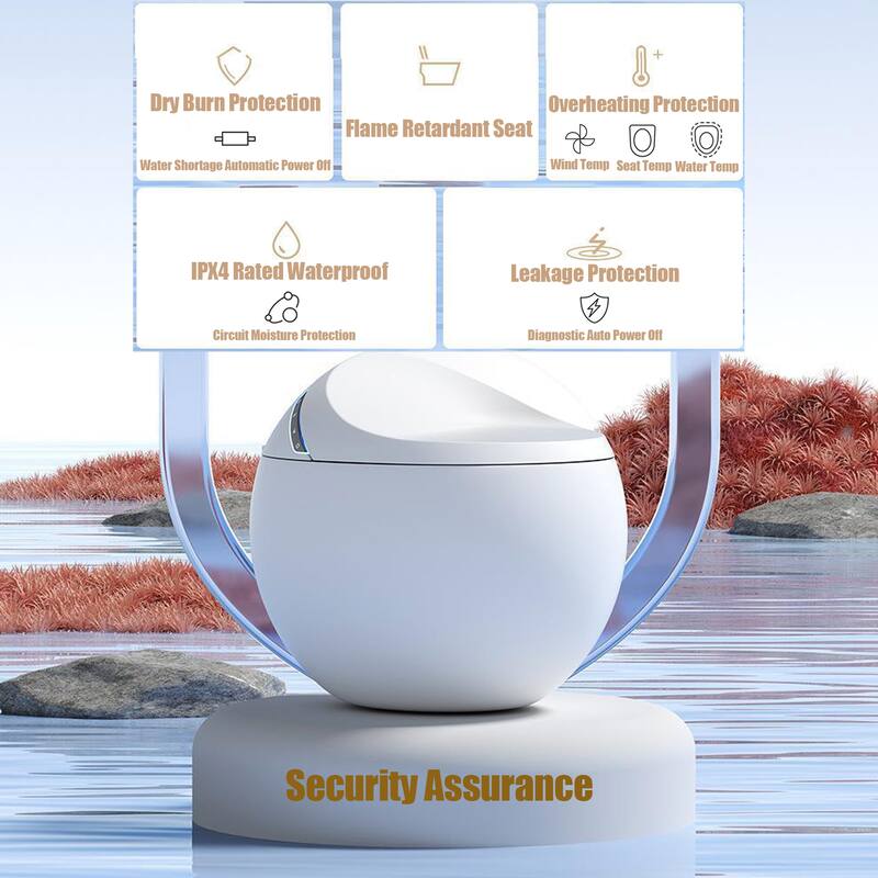 YULIKA Spherical Smart Bidet Toilet Bidet Toilet with Tank Heated Seat Auto Lid Opening Warm Water Sprayer & Dryer
