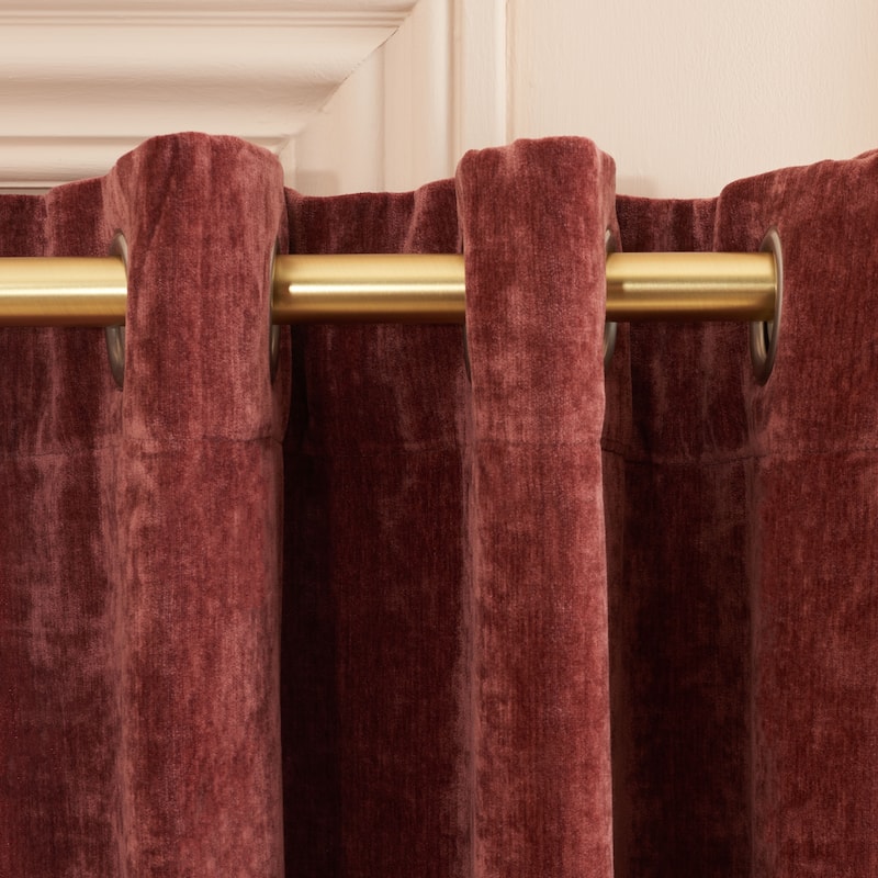 SAFAVIEH Snezanka Window Curtain Grommet Panel Treatment - 52Wx84L - Dark Rust