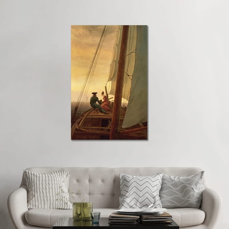 iCanvas "On Board A Sailing Ship, 1819" by Caspar David Friedrich Canvas Print - 48x32x1.5