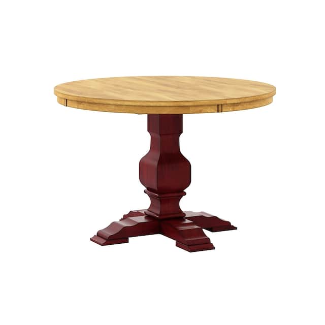 Eleanor Two-tone Round Top Dining Table by iNSPIRE Q Classic - Berry Red Base