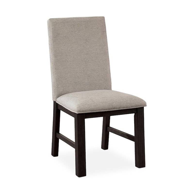 Renu 7pc Dining Table and Chair Set, 72 Inch Top, Gray Linen, Black