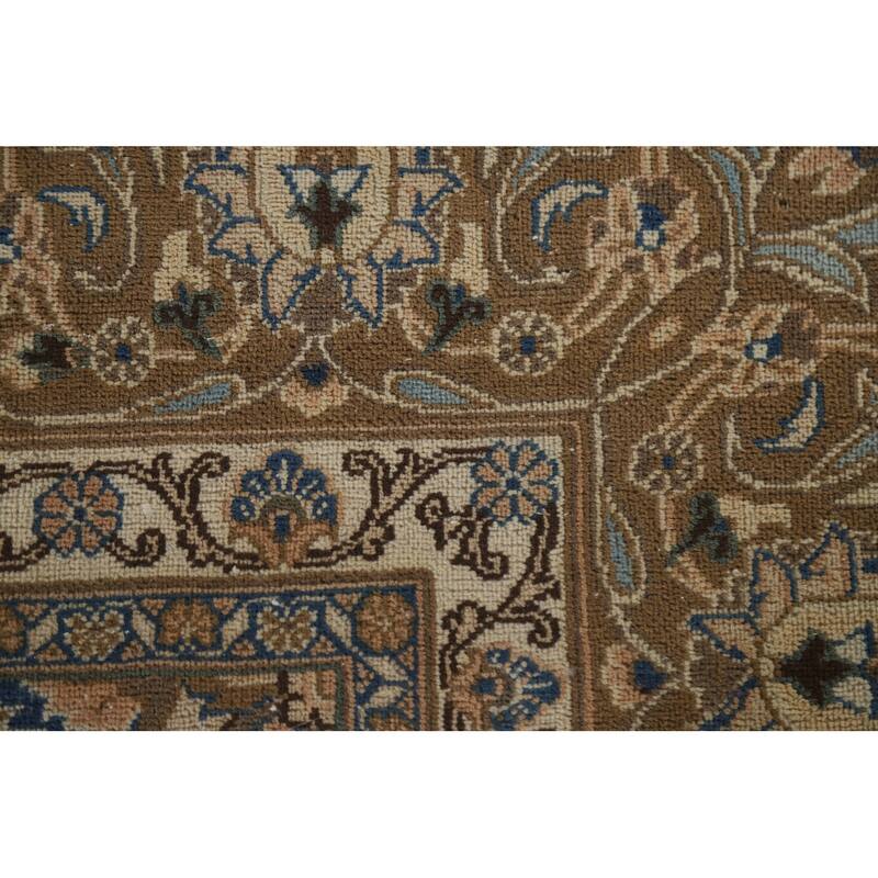 Hand Knotted Oriental 100% Wool Carpet Traditional Floral Oranges & Rust Mashad Area Rug - 13' 0'' X 9' 7''