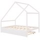 preview thumbnail 5 of 25, Full Size Wooden House Bed with Trundle and Roof