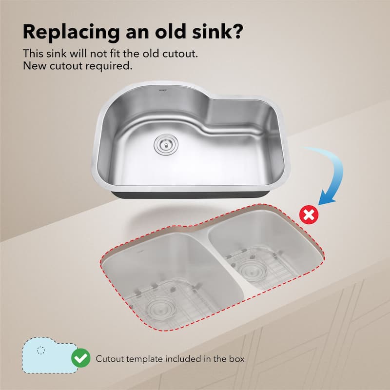 Ruvati 32-inch Undermount 16 Gauge Stainless Steel Kitchen Sink Single Bowl - RVM4700 - 31-1/2″ x 21-1/4″