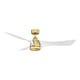 preview thumbnail 7 of 17, Fanimation Klear 56 inch Indoor/Outdoor Smart Ceiling Fan with LED CCT Select Light Kit and Remote - Brushed Satin Brass & White