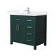 Option Green / White Quartz Top / Brushed Nickel Hardware
