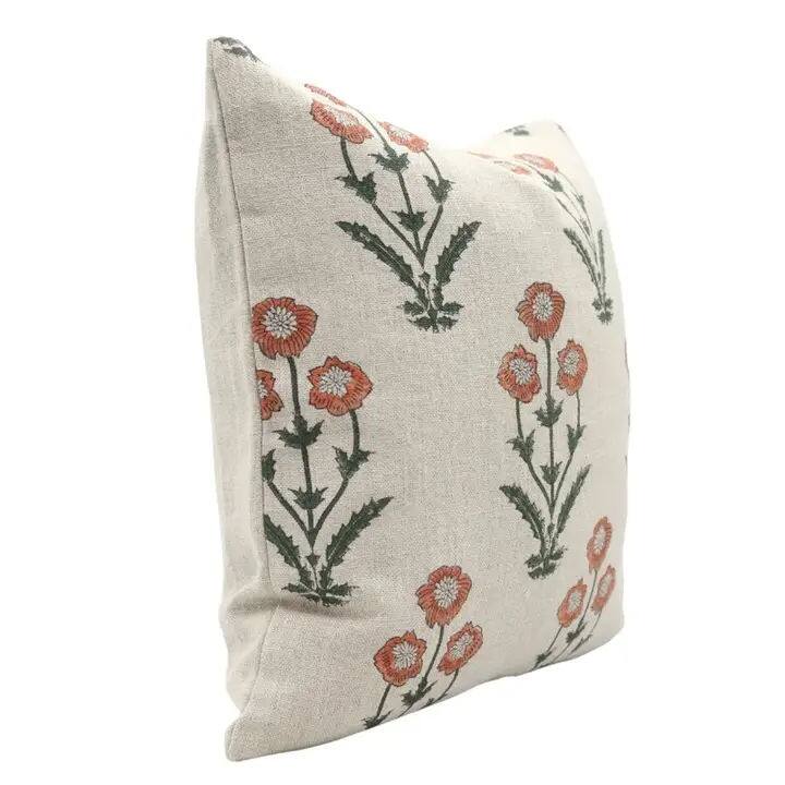 Decorative Hand Block Printed Thick Linen Pillow Cover by Fabdivine- Amitabh