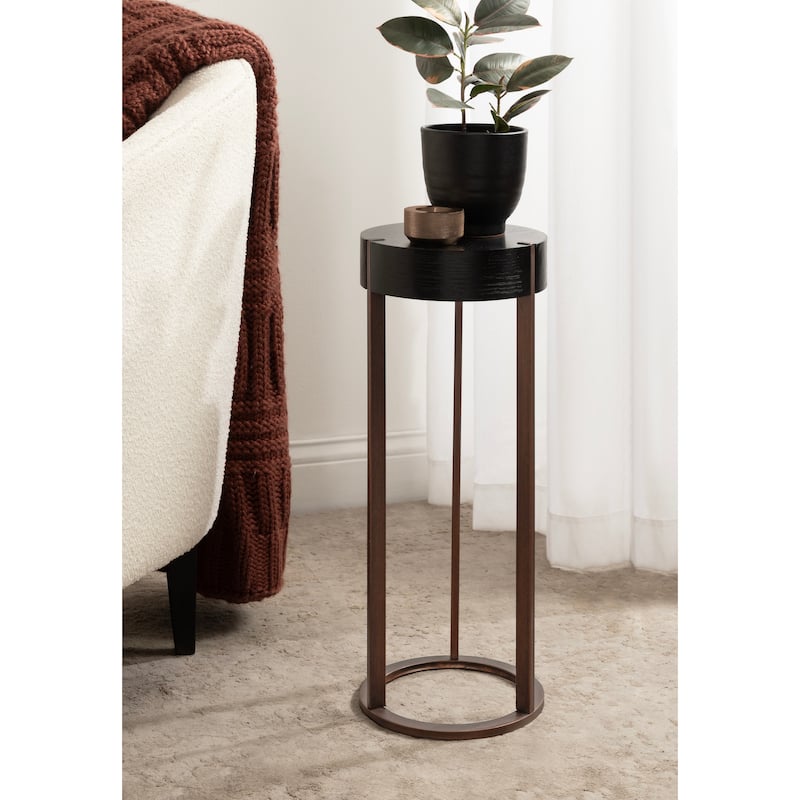 Kate and Laurel Rovin Drink Table Wood and Metal - 9x9x22
