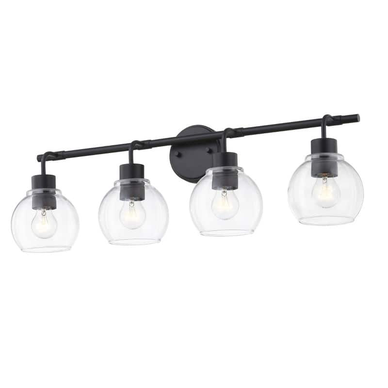 KAWOTI Dimmable Bathroom Vanity Light with Clear Glass Shades