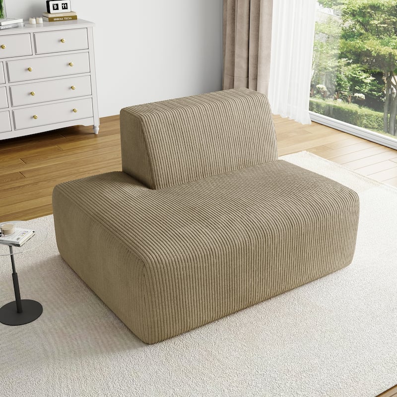 UIXE 50.7" W Soft Corduroy Sofa Chair Comfortable Lounge Chair For Indoor Space - 50.7" W x 31.8 H" 35.3 D"