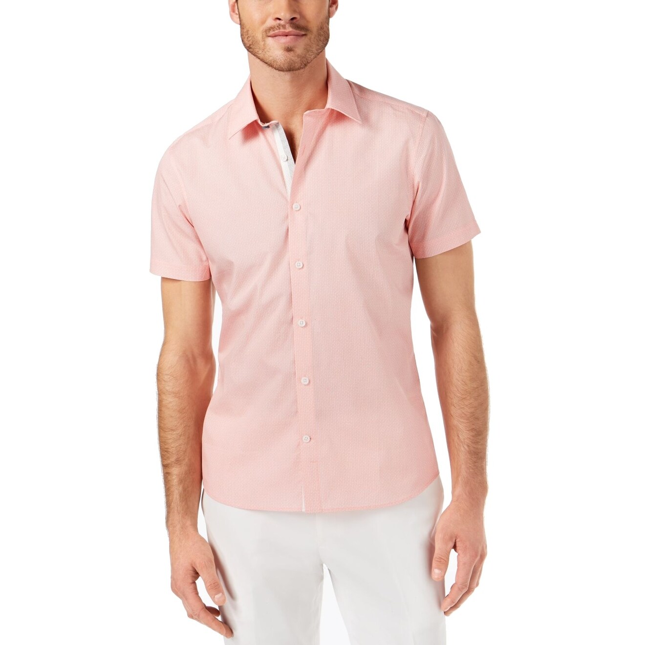 Shop Ryan Seacrest Mens Shirt Light Pink Size Small S Geometric