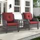 Option Grey Rattan - Red Cushion