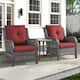 Option Grey Rattan - Red Cushion