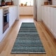preview thumbnail 80 of 107, Premium Washable Super Soft Stripe Mayfield Rug Teal - 2' 3" x 7' 6" - Runner